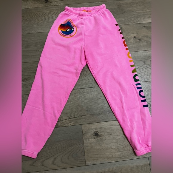 Aviator Nation Pants - Aviator Nation Bright Pink Sweatpants